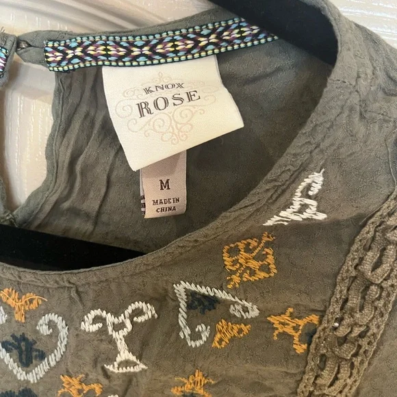 Knox Rose Green Embellished Peplum Blouse - Picture 2 of 3